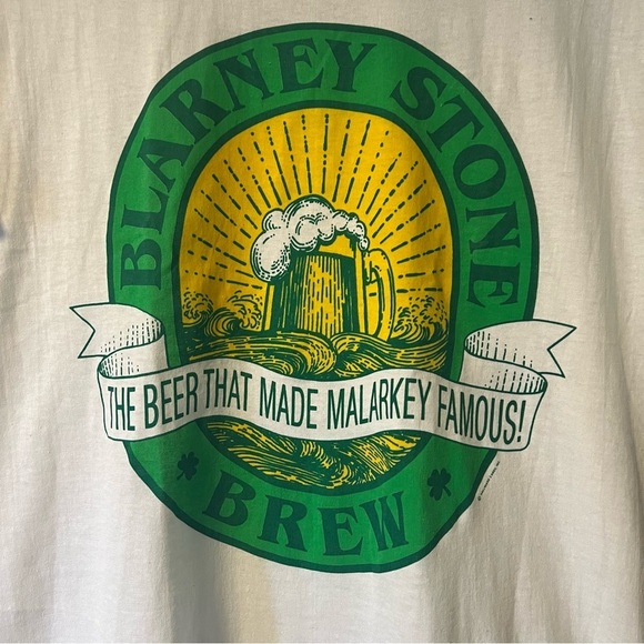 Vintage Single Stitch Irish T-shirt Blarney Stone The Beer That Made Malarkey - Picture 2 of 6